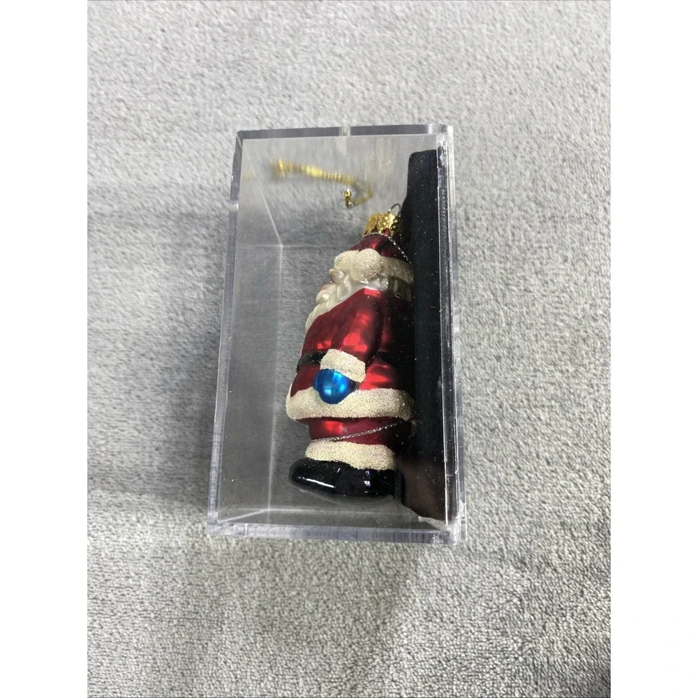 Vintage Target Brand Glass‎ Christmas Ornament 2002 Santa Clause Hand Crafted 4